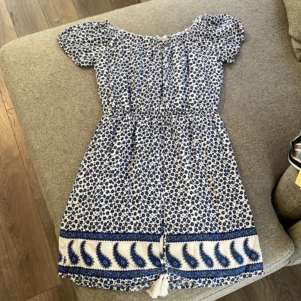 Adorable Blue Floral and Paisley Dress sz Med